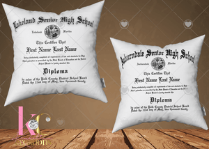 KEEPSAKE GRAD DIPLOMA PILLOWS